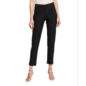 Lela Rose Slim Leg Stretch Twill Ankle Pant Tailored Designer Workwear Black
